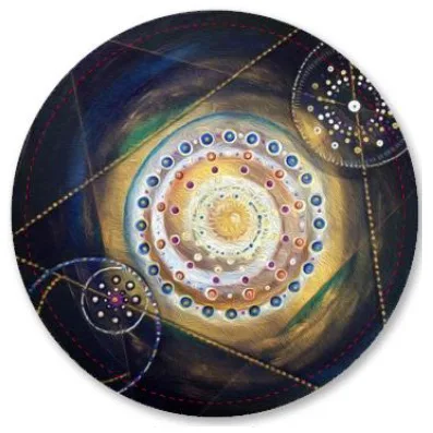 One cosmic sacred geometry coaster for wine charging